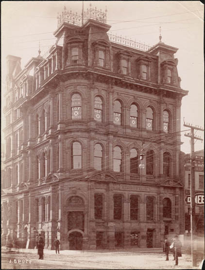 Historic photo from 1890 - Dominion Bank Building, SW corner of King and Yonge Sts. in Financial District