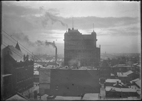 Historic photo from 1904 - Temple Building and Confederation Life Building (on the left), looking west along Richmond Street in Financial District