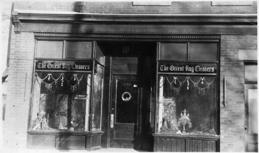 Exterior view of the second Ottawa store owned by Armenian Canadian Setrak Tatarian, The Orient Rug Cleaners, 1103 Bank St.