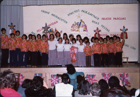 A choral presentation of Filipino christmas songs by Filipino heritage classes at St. mary's Separate School