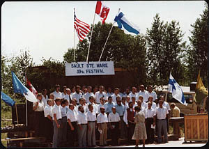 Combined male choir at the Finnish Grand Festival, in Sault Ste. Marie