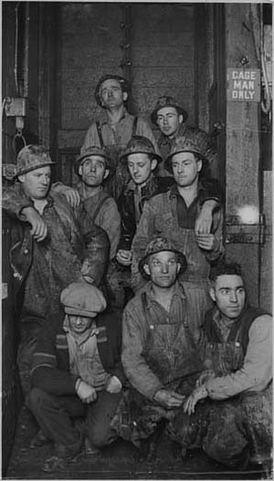 Finnish miners in a mine in South Porcupine