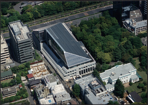 South-west aerial view of the Canadian Embassy in Tokyo