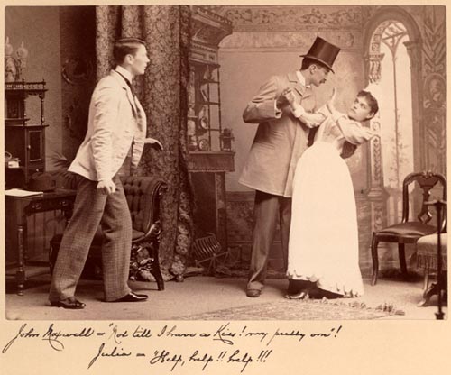 Act I - John Maxwell: "Not till I have a Kiss! my pretty one!" Julia: "Help, help!! help!!" (Miss Cleveland and Messrs Walker and Groves); Distrust