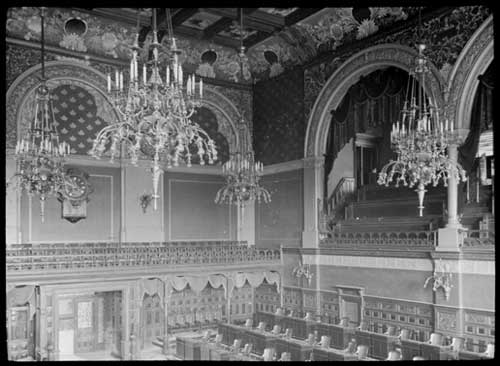 Historic photo from 1925 - Legislative Chamber at Queens Park - ornate interior in Queens Park