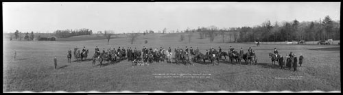 Historic photo from 1925 - Horses and hills of the Toronto Hunt Club - Panoramic Camera Company in North Toronto