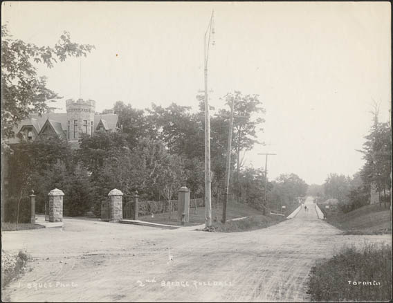 Historic photo from 1890 - Gooderham estate  (1885-95) North Glen Road Bridge at South Drive in Rosedale
