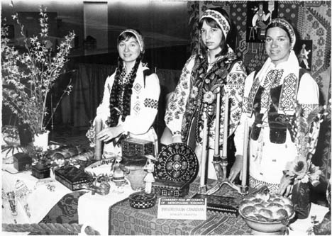 Easter display at City Hall by the Byelorussian Canadian Women's Committee