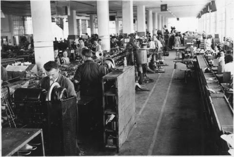 Bata Shoe Company factory interior, Batawa