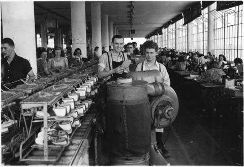 Bata Shoe Company factory interior, Batawa