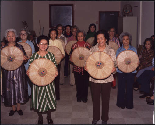 Filipino women rehearsing for the Salakot dance   
<br/>