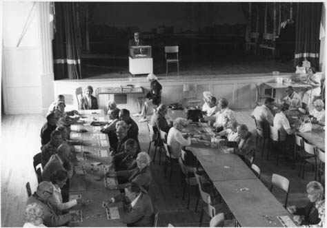 Finnish senior citizens playing bingo at Finnish Hall