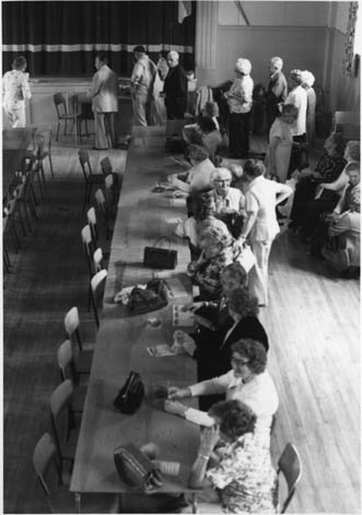 Finnish senior citizens playing bingo at Finnish Hall