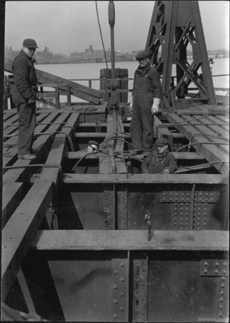 Canadian National Railway bridge construction