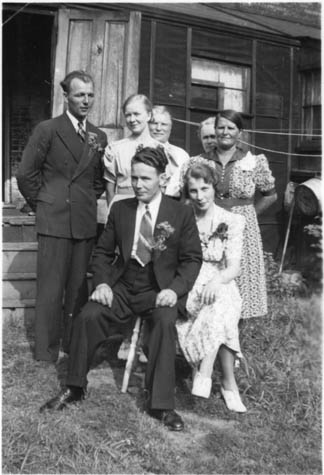 Kalle Lahti's wedding at the rear of 31 Widmer St., Toronto