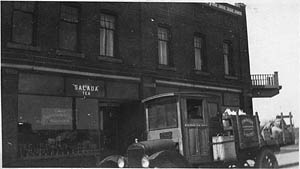 Arrival of a Finnish delivery truck at a Finnish Cooperative Merchants Ltd. store
