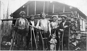 Men in a lumber camp