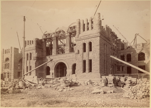 Historic photo from 1891 - Construction of the Ontario Legislative Building, Queen's Park in Queens Park