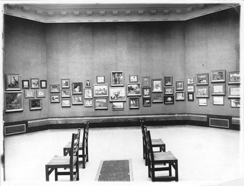 Historic photo from 1920 - Lots of art on the walls at the Art Gallery of Toronto in Art Gallery of Ontario