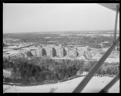 Historic photo from Tuesday, December 30, 1947 - Aerial view of Sunnybrook Hospital in Bridle Path
